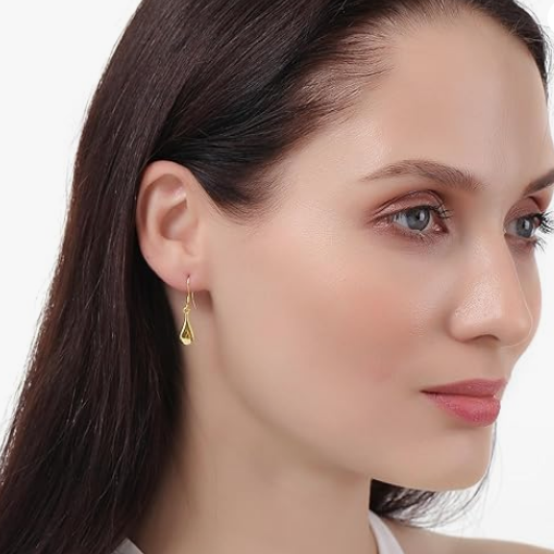 Gold Dangle Earrings for Women Small Gold Hoop Earrings - Image 3
