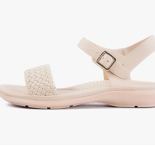 Women's Braided Strappy Flat Sandals with Memory Foam - Image 2